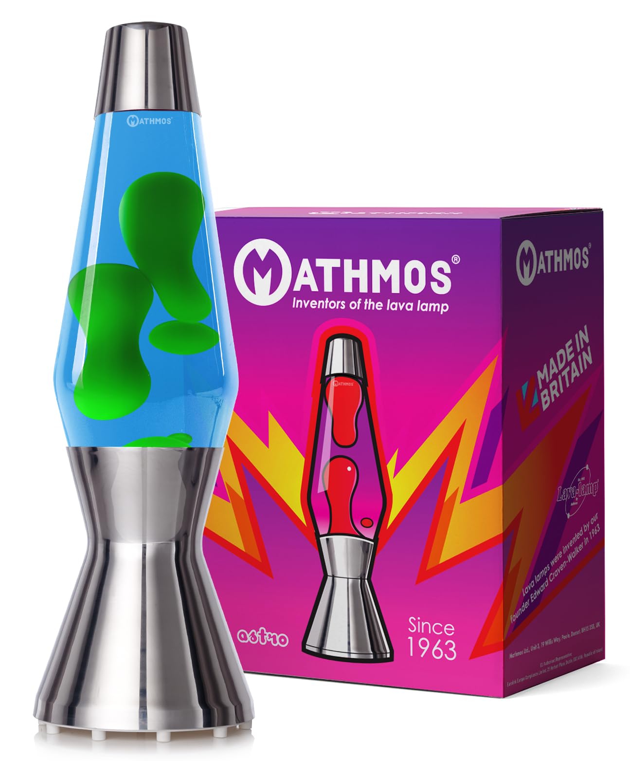 MATHMOS Lâmpada Astro Lava Original - Azul/Verde | Amazon.com.br